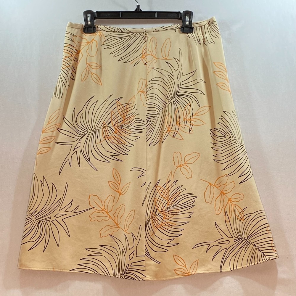 💎Grace Dane Lewis Womens Beige Floral Silk A Line Skirt Size 12